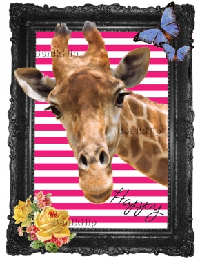 Strijkapplicatie Giraffe Happy